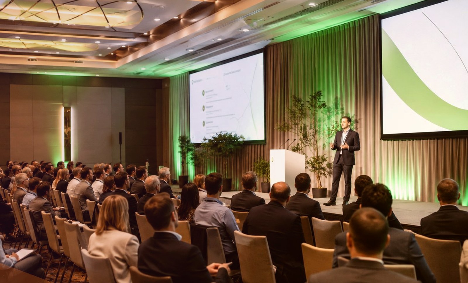 Conference audience in a professional hall